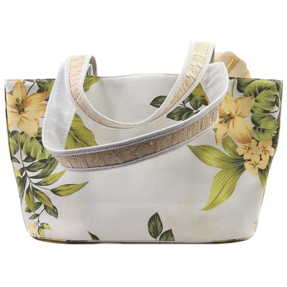 Vintage Caribbean Joe Handbag Tropical Straw Flower Shoulder Purse - Picture 3 of 10
